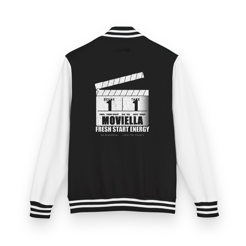 Moviella Scene 1 Take 1 Varsity Jacket Jet Black/Arctic White