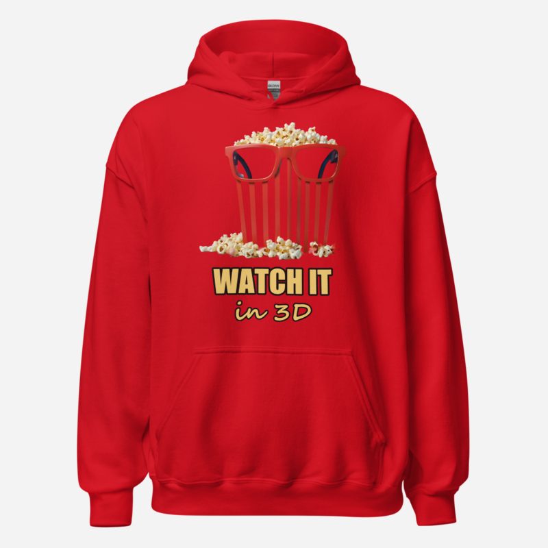 Moviella Watch It In 3D Glasses Hoodie in Red