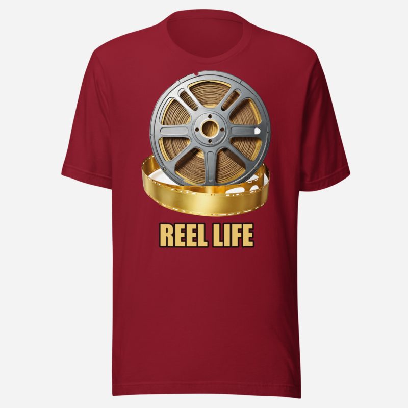 Moviella Reel Life Film Tee Cardinal