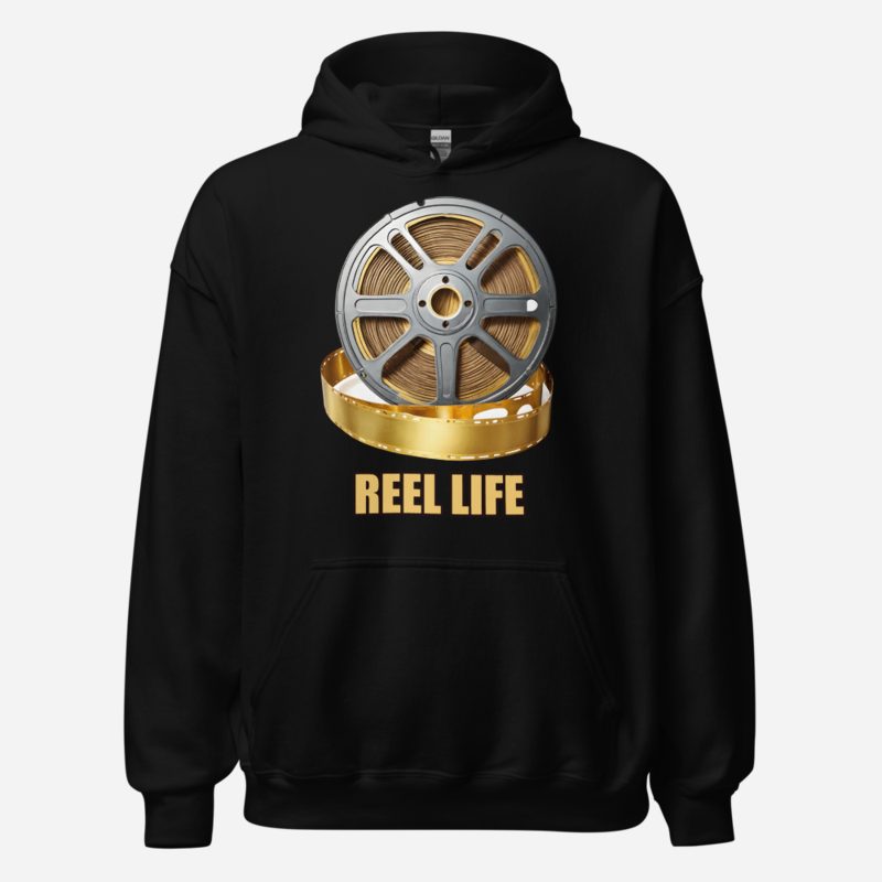 Moviella Reel Life Film Hoodie Black